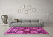 Machine Washable Persian Pink Traditional Rug in a Living Room, wshtr1832pnk