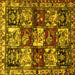Square Persian Yellow Traditional Rug, tr1832yw