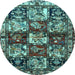 Round Machine Washable Persian Light Blue Traditional Rug, wshtr1832lblu