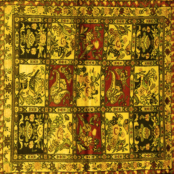 Square Machine Washable Persian Yellow Traditional Rug, wshtr1832yw