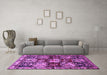 Machine Washable Persian Purple Traditional Area Rugs in a Living Room, wshtr1832pur