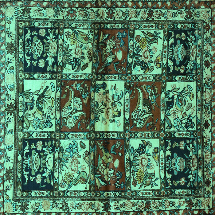 Square Persian Turquoise Traditional Rug, tr1832turq