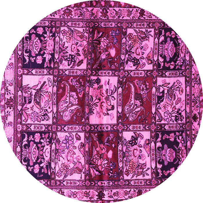 Round Persian Pink Traditional Rug, tr1832pnk