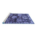 Sideview of Machine Washable Persian Blue Traditional Rug, wshtr1832blu