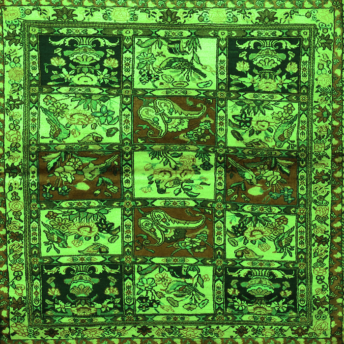 Serging Thickness of Persian Green Traditional Rug, tr1832grn