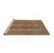 Sideview of Machine Washable Traditional Saddle Brown Rug, wshtr1833