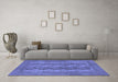 Machine Washable Persian Blue Traditional Rug in a Living Room, wshtr1833blu