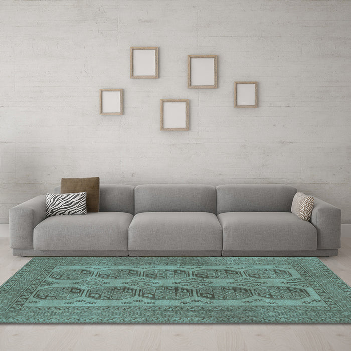 Machine Washable Persian Light Blue Traditional Rug in a Living Room, wshtr1833lblu