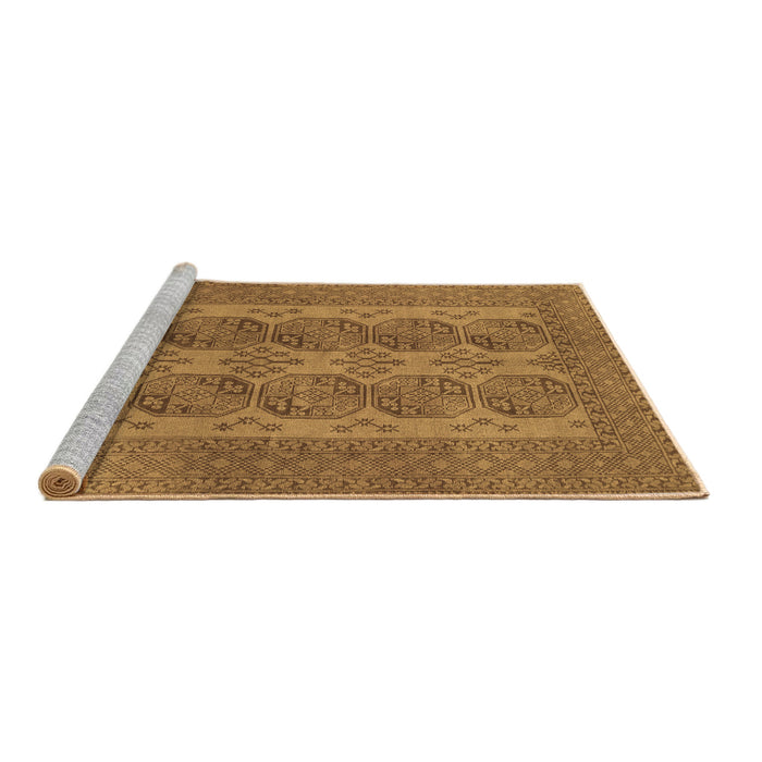 Sideview of Machine Washable Persian Brown Traditional Rug, wshtr1833brn