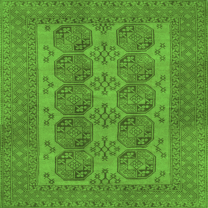 Round Machine Washable Persian Green Traditional Area Rugs, wshtr1833grn