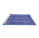 Sideview of Machine Washable Persian Blue Traditional Rug, wshtr1833blu