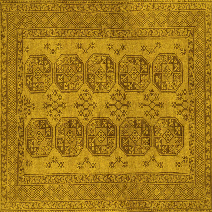 Square Persian Yellow Traditional Rug, tr1833yw