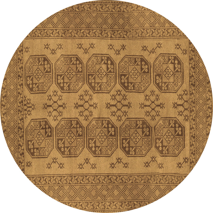 Round Machine Washable Persian Brown Traditional Rug, wshtr1833brn
