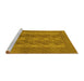 Sideview of Machine Washable Persian Yellow Traditional Rug, wshtr1833yw