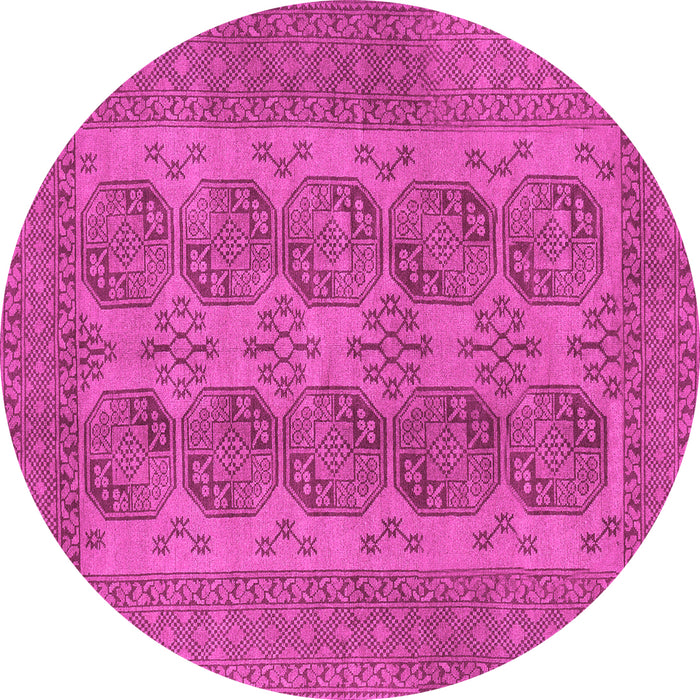 Round Machine Washable Persian Pink Traditional Rug, wshtr1833pnk