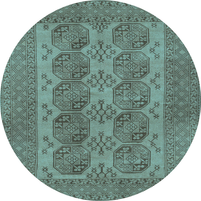 Round Machine Washable Persian Light Blue Traditional Rug, wshtr1833lblu