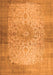 Serging Thickness of Machine Washable Medallion Orange Traditional Area Rugs, wshtr1834org