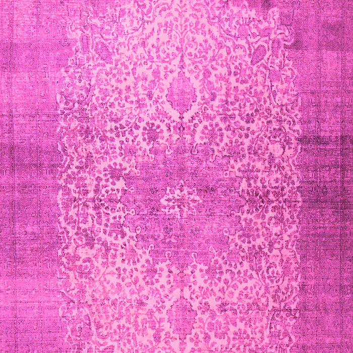 Machine Washable Medallion Pink Traditional Rug, wshtr1834pnk