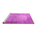 Sideview of Machine Washable Medallion Purple Traditional Area Rugs, wshtr1834pur