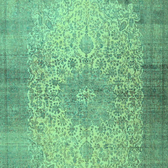 Machine Washable Medallion Turquoise Traditional Area Rugs, wshtr1834turq