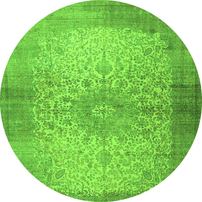 Square Medallion Green Traditional Rug, tr1834grn