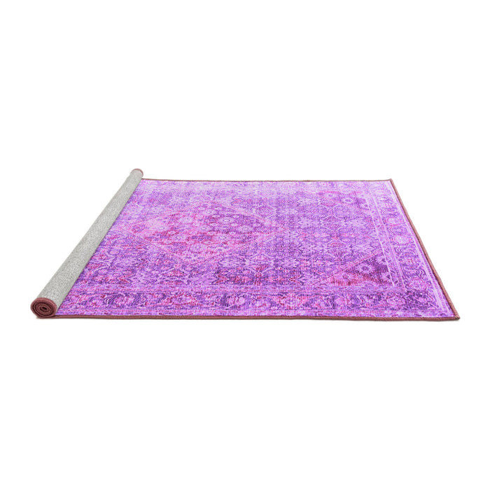 Sideview of Machine Washable Persian Purple Traditional Area Rugs, wshtr1835pur