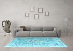 Machine Washable Persian Light Blue Traditional Rug in a Living Room, wshtr1835lblu