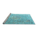 Sideview of Machine Washable Persian Light Blue Traditional Rug, wshtr1835lblu