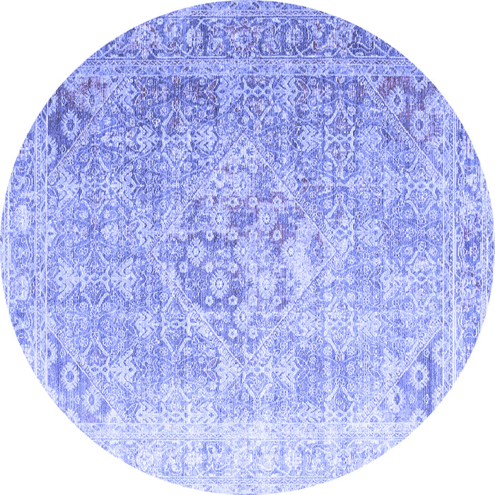 Round Persian Blue Traditional Rug, tr1835blu