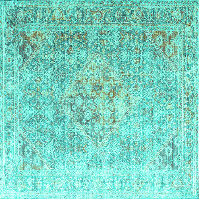Square Persian Turquoise Traditional Rug, tr1835turq