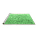 Sideview of Machine Washable Persian Emerald Green Traditional Area Rugs, wshtr1835emgrn