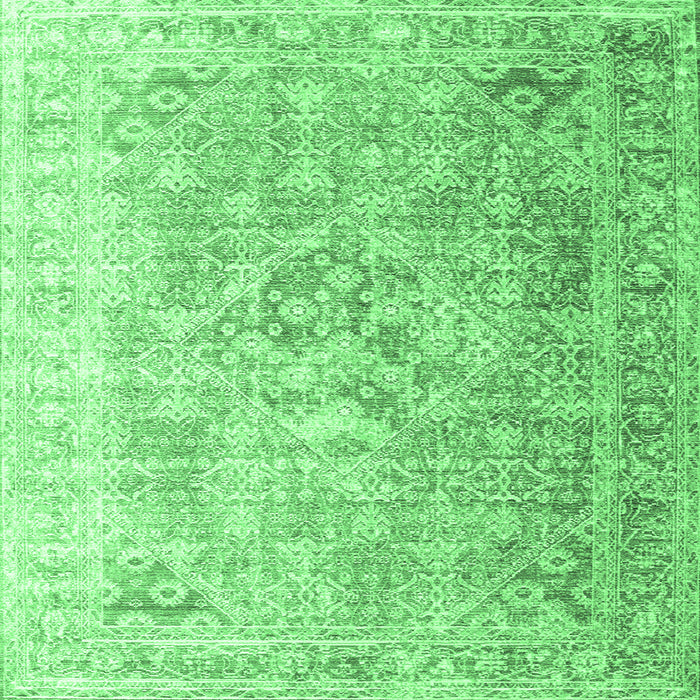 Square Persian Emerald Green Traditional Rug, tr1835emgrn
