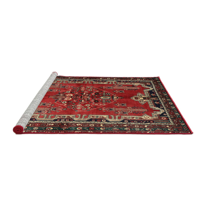 Sideview of Machine Washable Traditional Brown Rug, wshtr1836