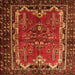 Round Machine Washable Persian Orange Traditional Area Rugs, wshtr1836org