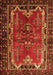 Serging Thickness of Machine Washable Persian Orange Traditional Area Rugs, wshtr1836org