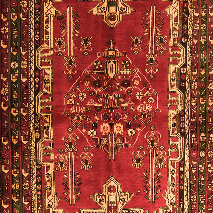 Serging Thickness of Machine Washable Persian Orange Traditional Area Rugs, wshtr1836org