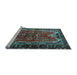 Sideview of Machine Washable Persian Light Blue Traditional Rug, wshtr1836lblu