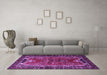 Machine Washable Persian Purple Traditional Area Rugs in a Living Room, wshtr1836pur