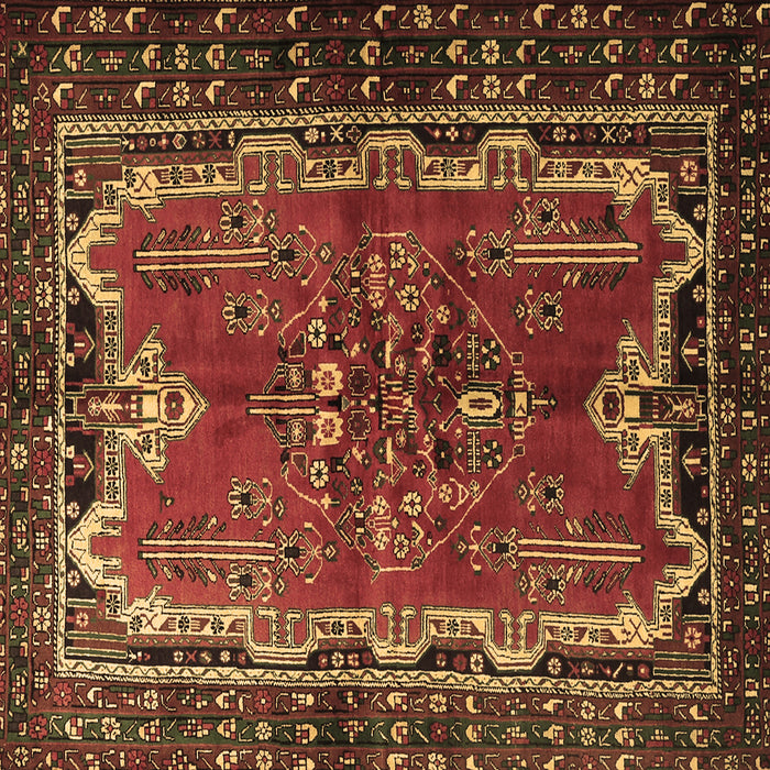 Square Machine Washable Persian Brown Traditional Rug, wshtr1836brn