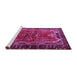 Sideview of Machine Washable Persian Pink Traditional Rug, wshtr1836pnk