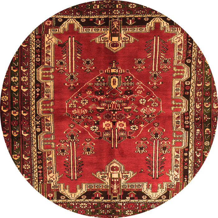 Square Persian Orange Traditional Rug, tr1836org