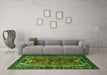 Machine Washable Persian Green Traditional Area Rugs in a Living Room,, wshtr1836grn