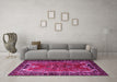 Machine Washable Persian Pink Traditional Rug in a Living Room, wshtr1836pnk