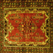 Square Machine Washable Persian Yellow Traditional Rug, wshtr1836yw