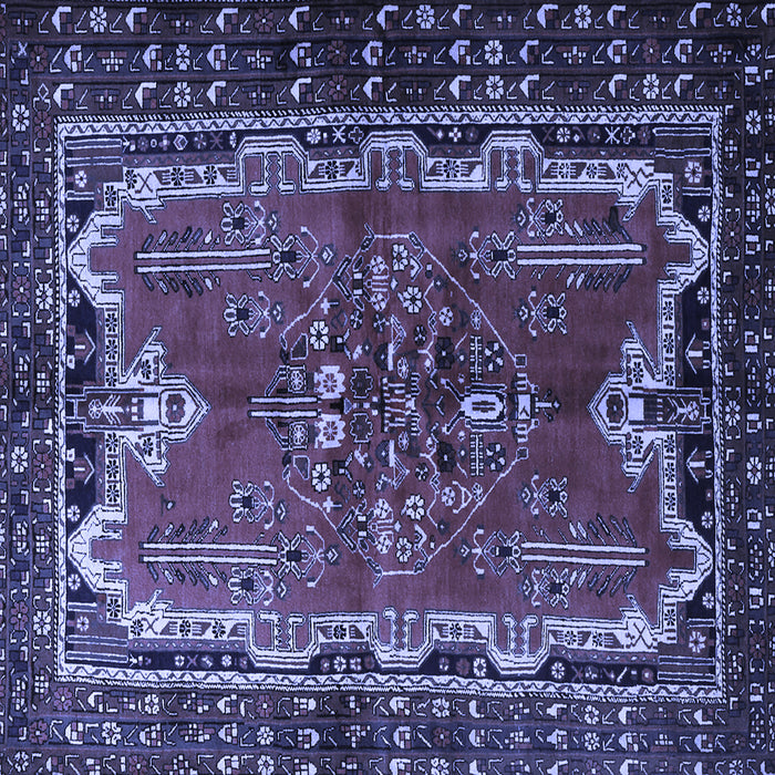 Square Machine Washable Persian Blue Traditional Rug, wshtr1836blu