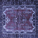 Square Machine Washable Persian Blue Traditional Rug, wshtr1836blu