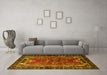 Machine Washable Persian Yellow Traditional Rug in a Living Room, wshtr1836yw