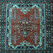 Square Persian Light Blue Traditional Rug, tr1836lblu