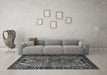 Machine Washable Persian Gray Traditional Rug in a Living Room,, wshtr1836gry