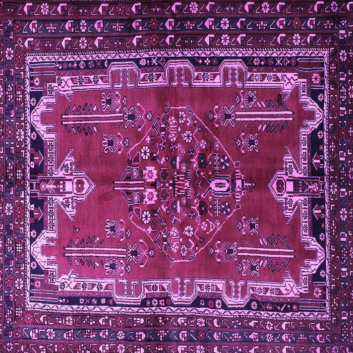 Square Machine Washable Persian Purple Traditional Area Rugs, wshtr1836pur